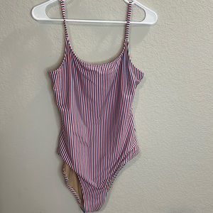 Old Navy red white blue one piece Swimsuit women's size Lrg 4th of July cruise